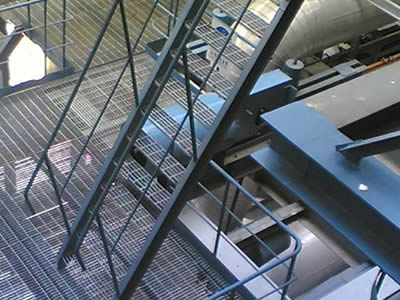 A platform combines stair treads to work as a new industrial structure.
